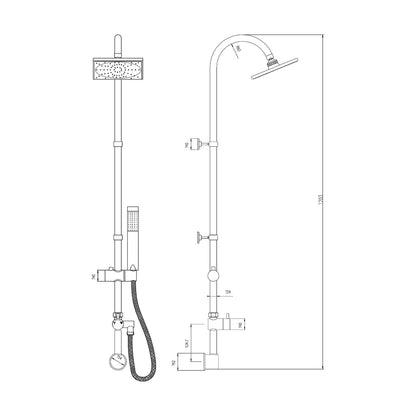 Hudson Reed Concealed Valves Sets Worth Shower Kit Contemp Chrome Brass Abs 1203x200x380mm - JJ Building Materials