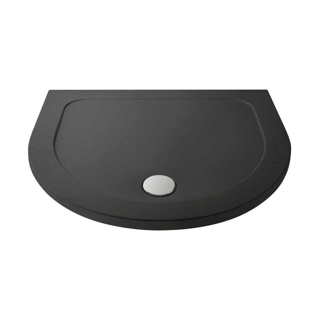 Hudson Reed D Shape Trays D Shaped Shower Tray Contemp Grey Slate Acrylic Capped Abs Caco3 And Pu - JJ Building Materials