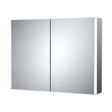 Hudson Reed Double Door Mirror Cabinets 800mm Mirror Cabinet Contemp Silver Aluminium 600x800x140mm - JJ Building Materials