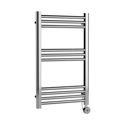 Hudson Reed Electric Bar Towel Rails Round Straight Towel Radiator 800x500 Contemp Chrome Steel 800x500x30mm - JJ Building Materials