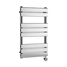 Hudson Reed Electric Flat Panel Towel Rails Square Flat Towel Radiator 840x500 Contemp Chrome Steel 840x500x30mm - JJ Building Materials
