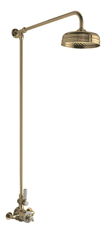Hudson Reed Exposed Valve Sets Wall Mounted Thermostatic Shower Valve & Kit Trad Brushed Brass Brass - A8120 - JJ Building Materials