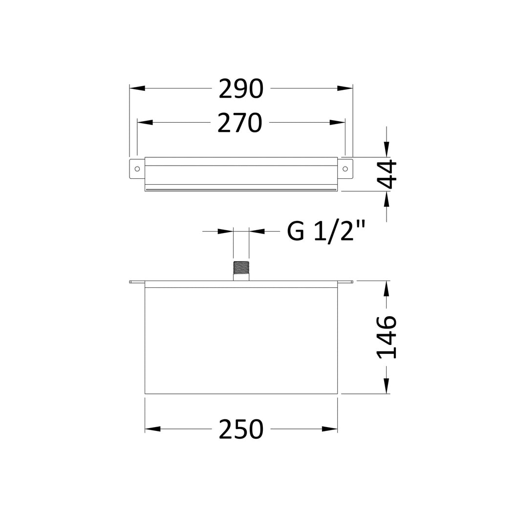 Hudson Reed Fixed Heads Bath Filler Contemp Chrome Brass 30x290x146mm - JJ Building Materials