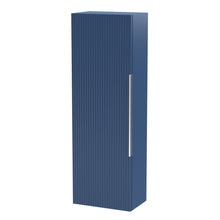 Hudson Reed Fluted 400mm Tall Unit Contemp Satin Blue MFC Painted Gloss 1200x400x253mm - JJ Building Materials