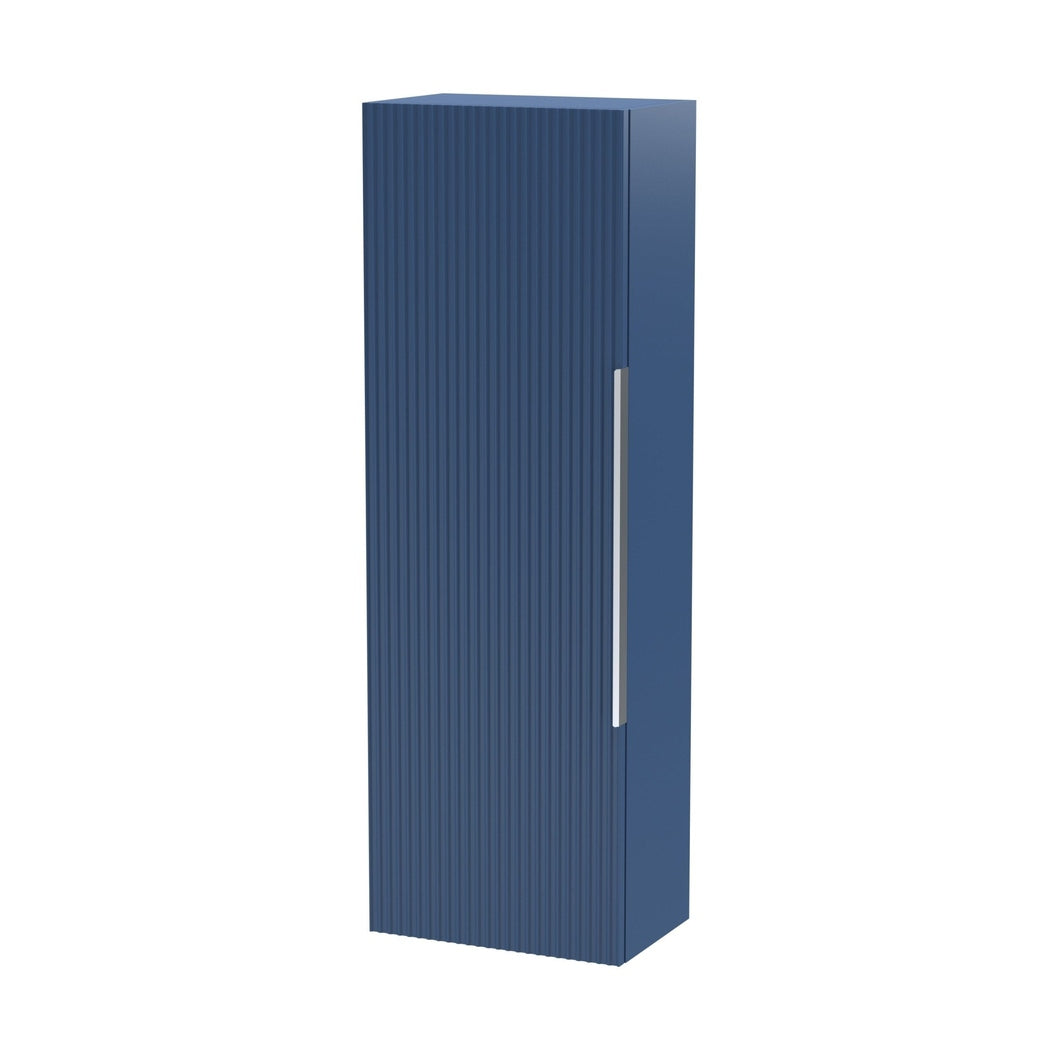 Hudson Reed Fluted 400mm Tall Unit Contemp Satin Blue MFC Painted Gloss 1200x400x253mm - JJ Building Materials
