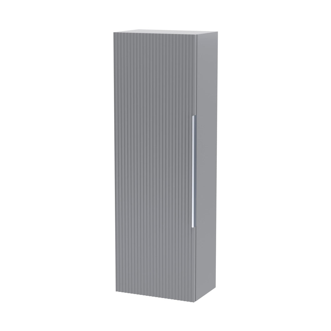 Hudson Reed Fluted 400mm Tall Unit Contemp Satin Grey MFC Painted Gloss 1200x400x253mm - JJ Building Materials