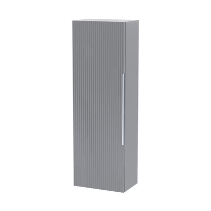 Hudson Reed Fluted 400mm Tall Unit Contemp Satin Grey MFC Painted Gloss 1200x400x253mm - JJ Building Materials