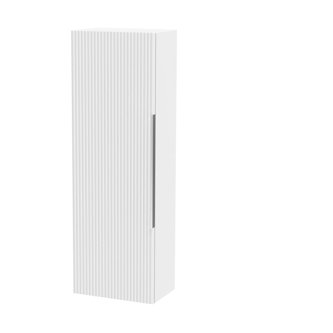 Hudson Reed Fluted 400mm Tall Unit Contemp Satin White MFC Painted Gloss 1200x400x253mm - JJ Building Materials