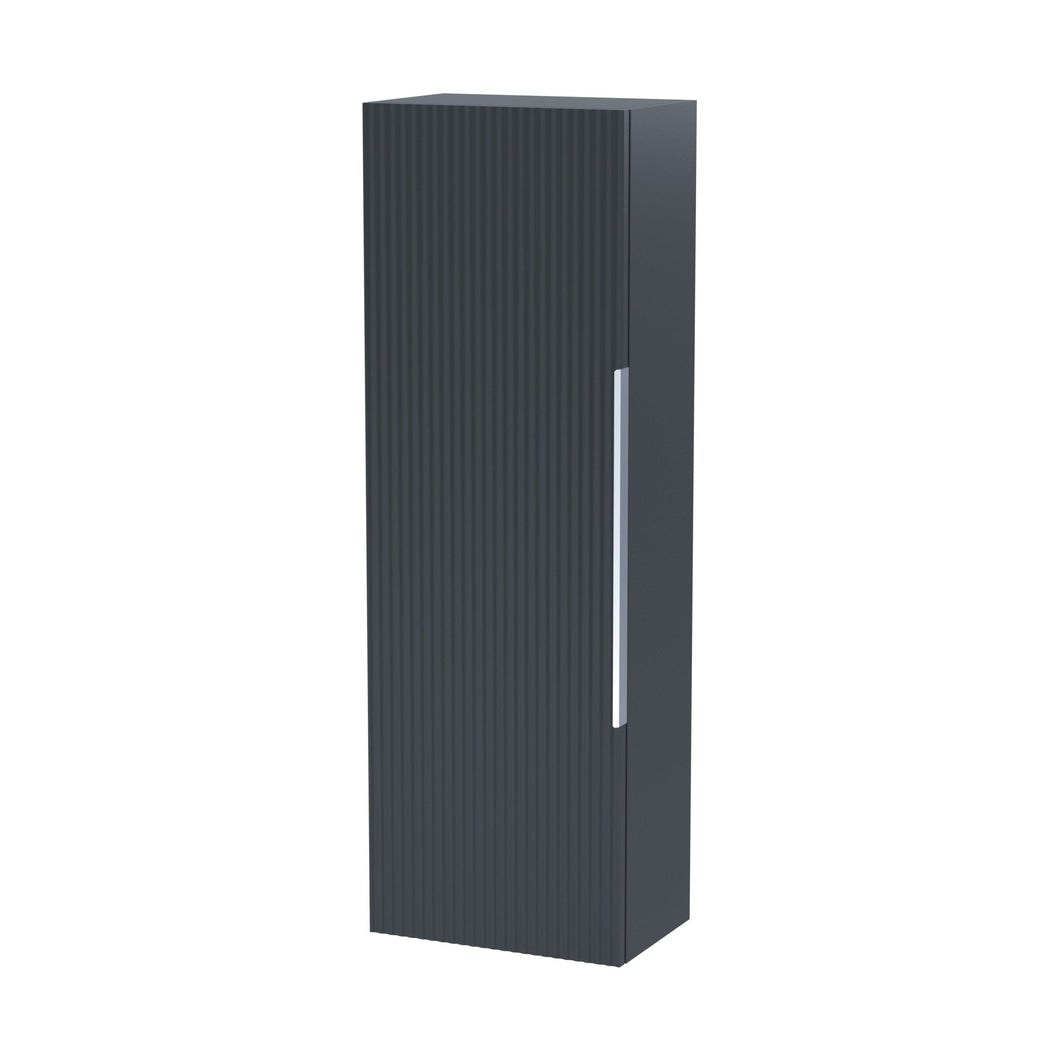 Hudson Reed Fluted 400mm Tall Unit Contemp Soft Black MFC Painted Gloss 1200x400x253mm - JJ Building Materials