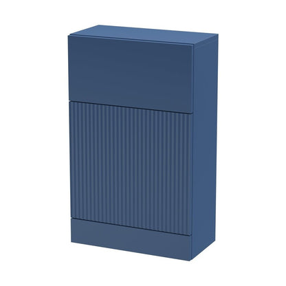Hudson Reed Fluted 500mm Wc Unit Contemp Satin Blue MFC Painted Gloss 810x500x253mm - JJ Building Materials