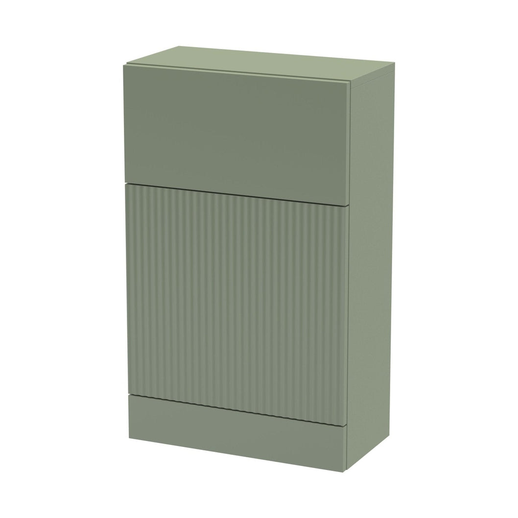 Hudson Reed Fluted 500mm Wc Unit Contemp Satin Green MFC Painted Gloss 810x500x253mm - JJ Building Materials