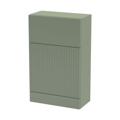Hudson Reed Fluted 500mm Wc Unit Contemp Satin Green MFC Painted Gloss 810x500x253mm - JJ Building Materials