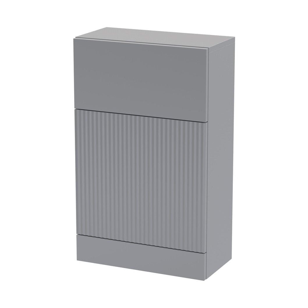 Hudson Reed Fluted 500mm Wc Unit Contemp Satin Grey MFC Painted Gloss 810x500x253mm - JJ Building Materials