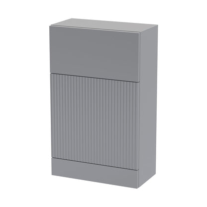 Hudson Reed Fluted 500mm Wc Unit Contemp Satin Grey MFC Painted Gloss 810x500x253mm - JJ Building Materials