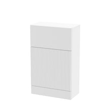 Hudson Reed Fluted 500mm Wc Unit Contemp Satin White MFC Painted Gloss 810x500x253mm - JJ Building Materials