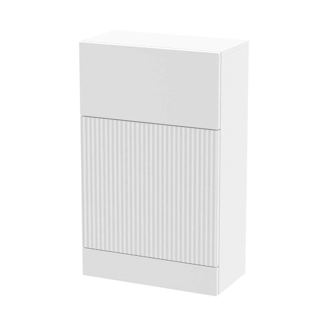 Hudson Reed Fluted 500mm Wc Unit Contemp Satin White MFC Painted Gloss 810x500x253mm - JJ Building Materials