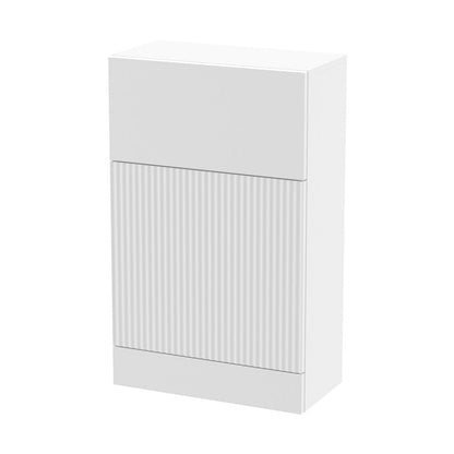 Hudson Reed Fluted 500mm Wc Unit Contemp Satin White MFC Painted Gloss 810x500x253mm - JJ Building Materials