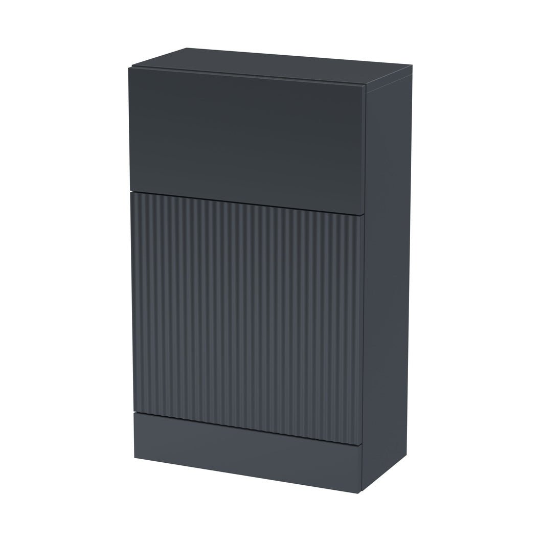 Hudson Reed Fluted 500mm Wc Unit Contemp Soft Black MFC Painted Gloss 810x500x253mm - JJ Building Materials