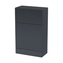 Hudson Reed Fluted 500mm Wc Unit Contemp Soft Black MFC Painted Gloss 810x500x253mm - JJ Building Materials