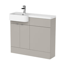 Hudson Reed Fusion 1000mm Combination Unit & Left Hand Semi Recessed Basin Contemp Pebble Grey MFC Smooth Matt 904x1003x355mm - CBI3244 - JJ Building Materials
