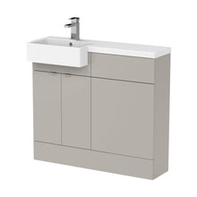 Hudson Reed Fusion 1000mm Combination Unit & Left Hand Semi Recessed Basin Contemp Pebble Grey MFC Smooth Matt 904x1003x355mm - CBI3248 - JJ Building Materials
