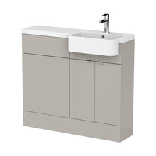 Hudson Reed Fusion 1000mm Combination Unit & Right Hand Semi Recessed Basin Contemp Pebble Grey MFC Smooth Matt 904x1003x355mm - CBI3245 - JJ Building Materials