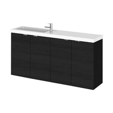 Hudson Reed Fusion 1000mm Combination Vanity Compact Contemp Charcoal Black MFC Textured Woodgrain 579x1005x260mm - JJ Building Materials