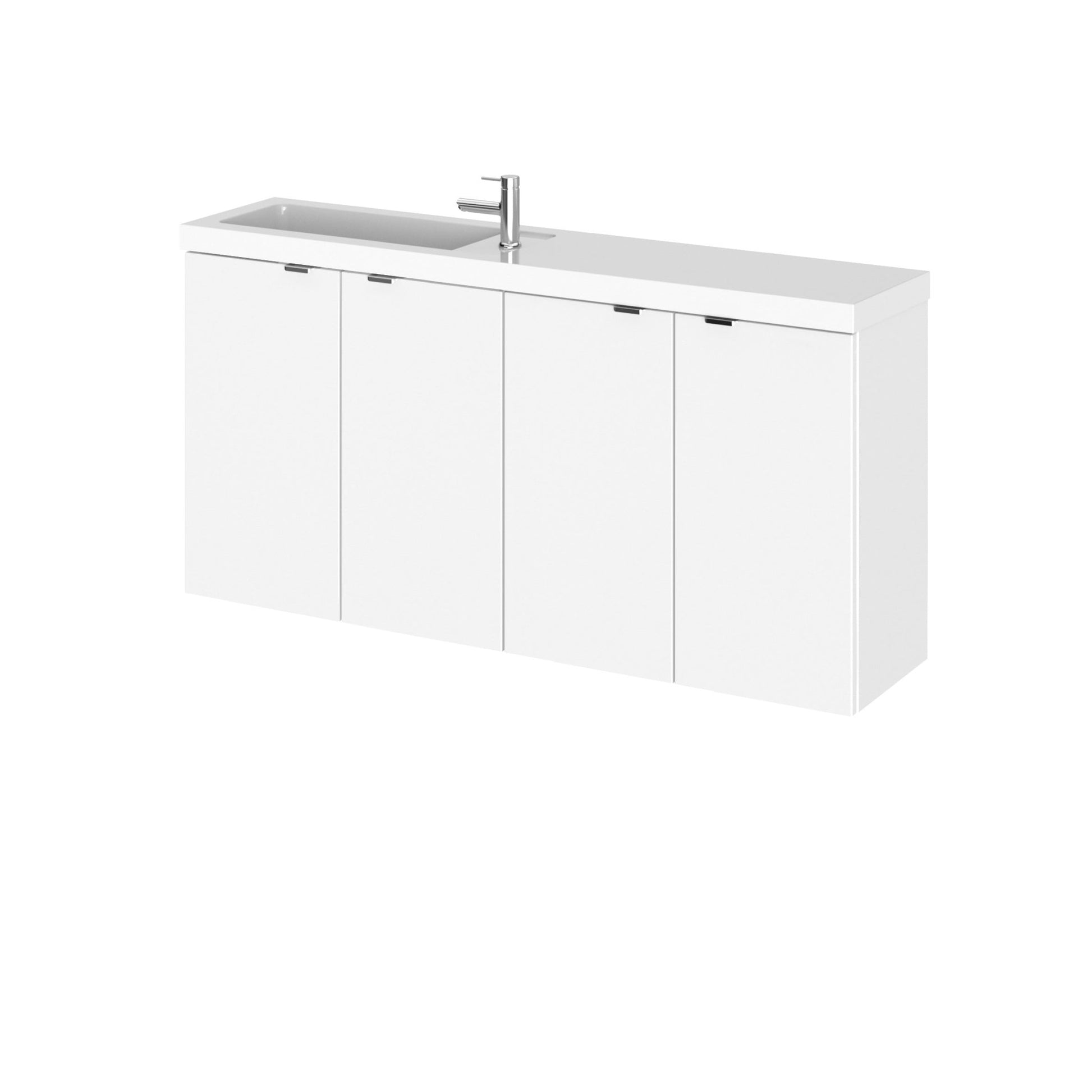 Hudson Reed Fusion 1000mm Combination Vanity Compact Contemp Gloss White MFC Painted Gloss 579x1005x260mm - JJ Building Materials