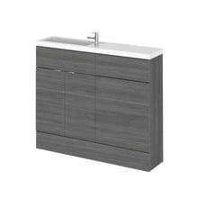Hudson Reed Fusion 1000mm Combination Vanity & Wc Compact Contemp Anthracite Woodgrain MFC Textured Woodgrain 904x1005x260mm - JJ Building Materials