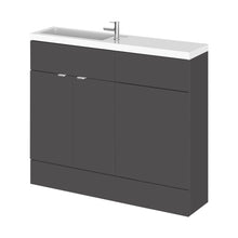 Hudson Reed Fusion 1000mm Combination Vanity & Wc Compact Contemp Gloss Grey MFC Painted Gloss 904x1005x260mm - JJ Building Materials