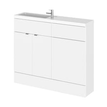 Hudson Reed Fusion 1000mm Combination Vanity & Wc Compact Contemp Gloss White MFC Painted Gloss 904x1005x260mm - JJ Building Materials