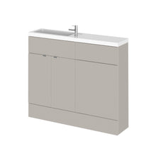 Hudson Reed Fusion 1000mm Combination Vanity & Wc Compact Contemp Pebble Grey MFC Smooth Matt 904x1003x255mm - JJ Building Materials