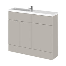 Hudson Reed Fusion 1000mm Combination Vanity & Wc Compact Contemp Pebble Grey MFC Smooth Matt 904x1003x255mm - JJ Building Materials