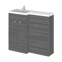 Hudson Reed Fusion 1000mm Left Hand Combination Contemp Anthracite Woodgrain MFC Textured Woodgrain 904x1005x360mm - JJ Building Materials