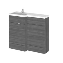 Hudson Reed Fusion 1000mm Left Hand Combination Contemp Anthracite Woodgrain MFC Textured Woodgrain 904x1005x360mm - JJ Building Materials