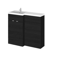 Hudson Reed Fusion 1000mm Left Hand Combination Contemp Charcoal Black MFC Textured Woodgrain 904x1005x360mm - JJ Building Materials