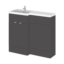 Hudson Reed Fusion 1000mm Left Hand Combination Contemp Gloss Grey MFC Painted Gloss 904x1005x360mm - JJ Building Materials
