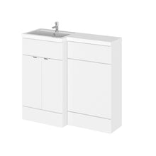 Hudson Reed Fusion 1000mm Left Hand Combination Contemp Gloss White MFC Painted Gloss 904x1005x360mm - JJ Building Materials