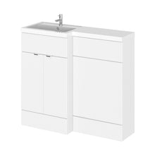 Hudson Reed Fusion 1000mm Left Hand Combination Contemp Gloss White MFC Painted Gloss 904x1005x360mm - JJ Building Materials