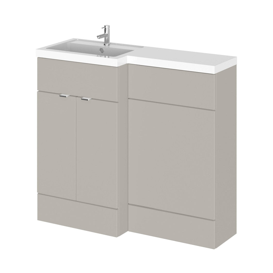 Hudson Reed Fusion 1000mm Left Hand Combination Contemp Pebble Grey MFC Smooth Matt 904x1005x355mm - JJ Building Materials