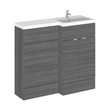 Hudson Reed Fusion 1000mm Right Hand Combination Contemp Anthracite Woodgrain MFC Textured Woodgrain 904x1005x360mm - JJ Building Materials