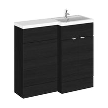 Hudson Reed Fusion 1000mm Right Hand Combination Contemp Charcoal Black MFC Textured Woodgrain 904x1005x360mm - JJ Building Materials