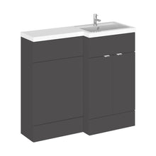 Hudson Reed Fusion 1000mm Right Hand Combination Contemp Gloss Grey MFC Painted Gloss 904x1005x360mm - JJ Building Materials