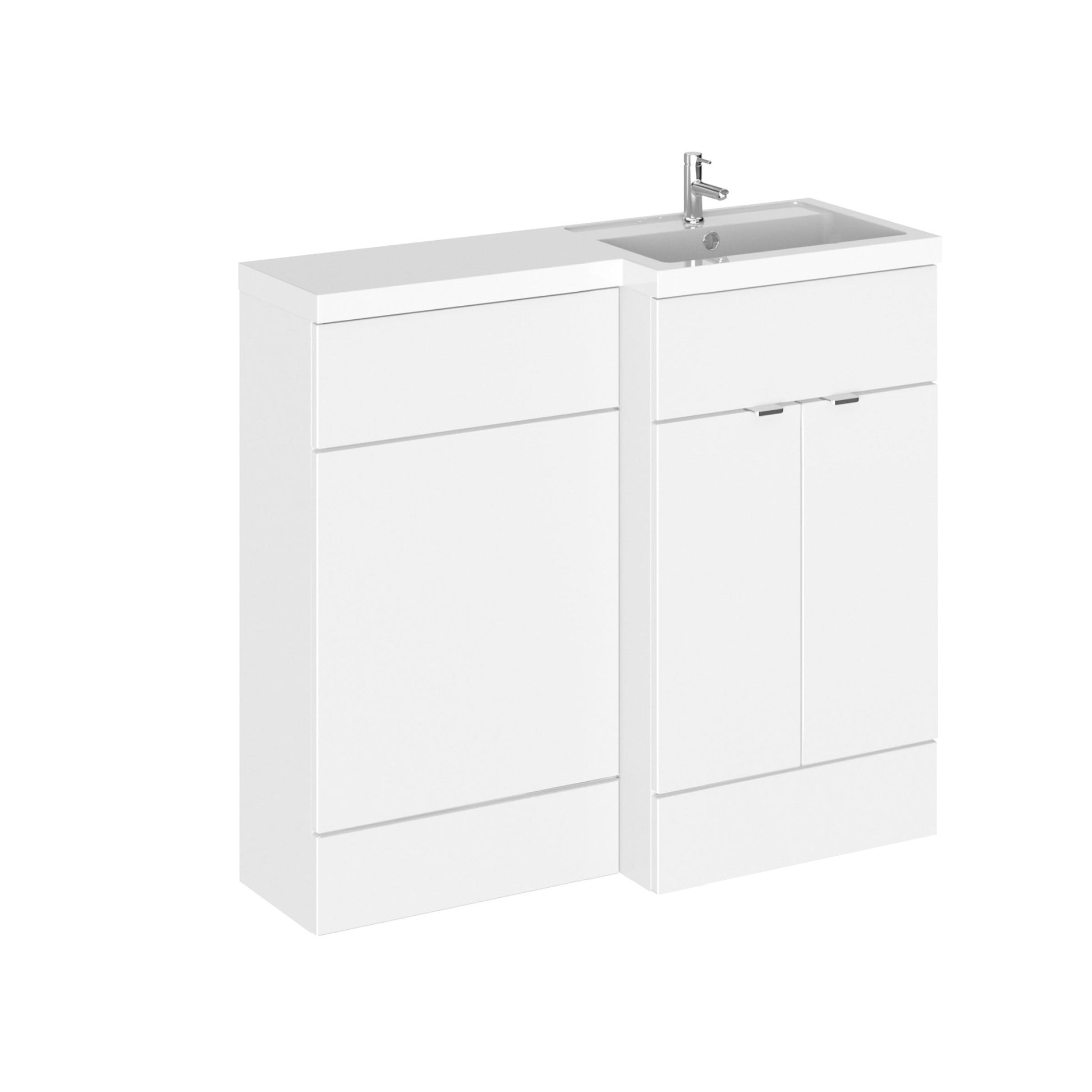 Hudson Reed Fusion 1000mm Right Hand Combination Contemp Gloss White MFC Painted Gloss 904x1005x360mm - JJ Building Materials