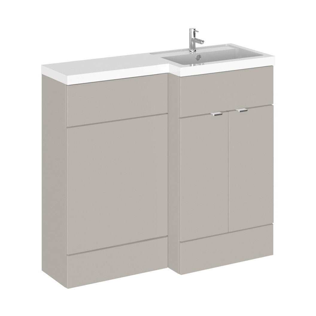 Hudson Reed Fusion 1000mm Right Hand Combination Contemp Pebble Grey MFC Smooth Matt 904x1005x355mm - JJ Building Materials