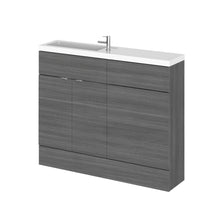 Hudson Reed Fusion 1100mm Combination - Compact Contemp Anthracite Woodgrain MFC Textured Woodgrain 904x1105x260mm - JJ Building Materials