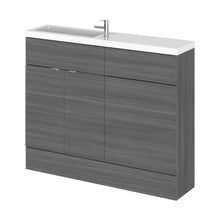 Hudson Reed Fusion 1100mm Combination - Compact Contemp Anthracite Woodgrain MFC Textured Woodgrain 904x1105x260mm - JJ Building Materials