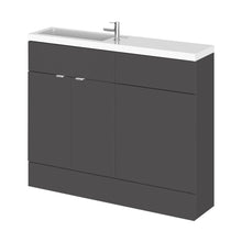 Hudson Reed Fusion 1100mm Combination - Compact Contemp Gloss Grey MFC Gloss 904x1105x260mm - JJ Building Materials