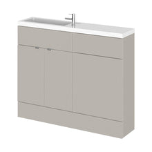 Hudson Reed Fusion 1100mm Combination - Compact Contemp Pebble Grey MFC Smooth Matt 904x1103x255mm - JJ Building Materials