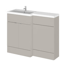 Hudson Reed Fusion 1100mm Combination - Full-depth - Lh Contemp Pebble Grey MFC Smooth Matt 904x1103x355mm - JJ Building Materials